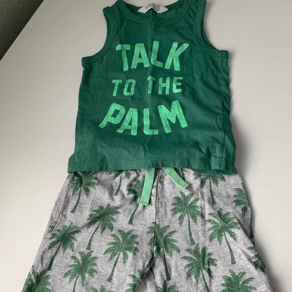 Shorts and tank top set - talk to the palm
